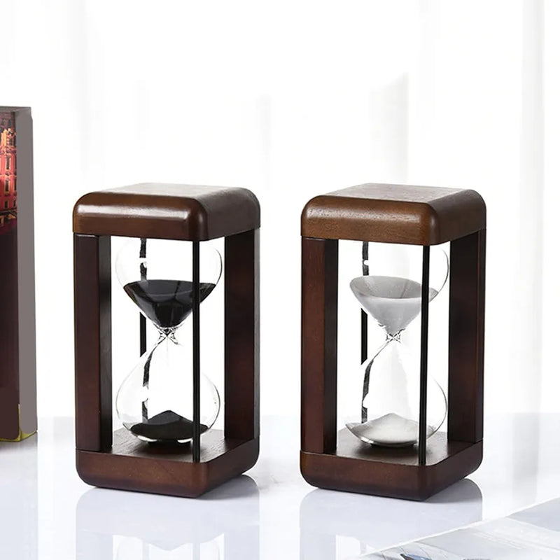 Elegant 30/60Minute Walnut Hourglass Timer