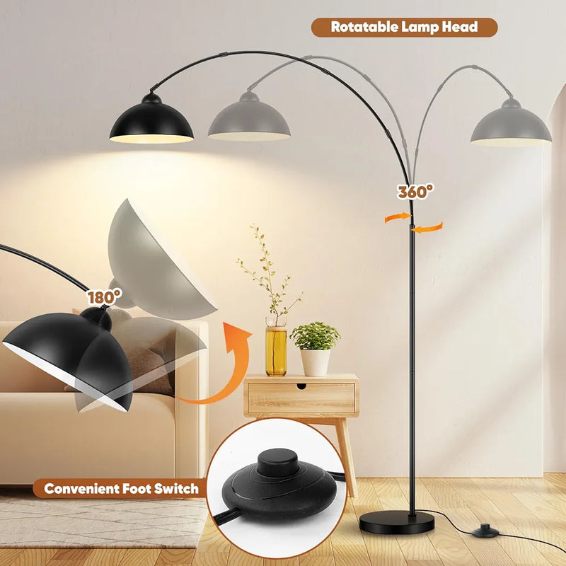 Modern Standing Arc Floor Lamp with LED Bulb