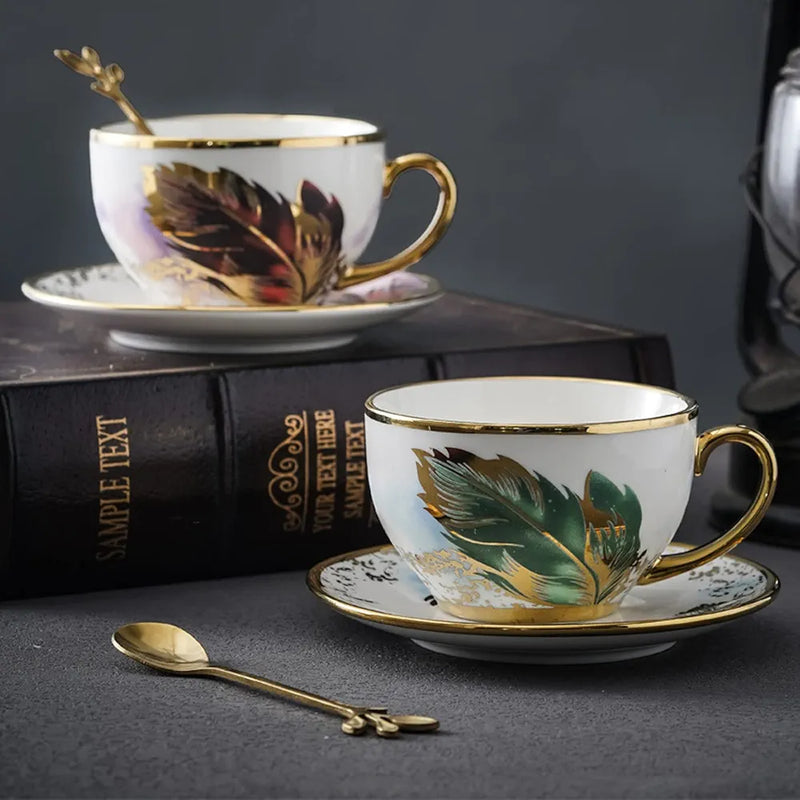 Coffee Mug Set with Saucer & Spoon