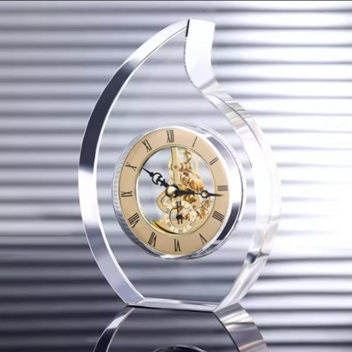 Whisper Crystal Gears Table Clock