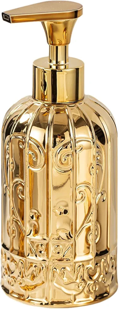 Gold Royal Hand Soap Dispenser with Gold Glossy Pump ( Set of 4 )