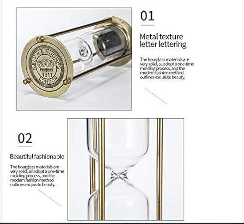 Vintage Metal White  Sand Timer