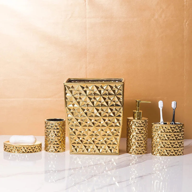 Gold Bathroom Accessory Sets 4 Piece