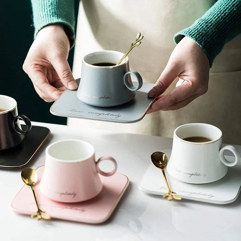 1Pc Coffee Cup with Spoon and Saucer