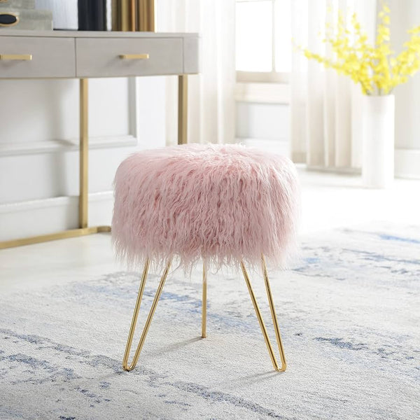 Fur Fuzzy Bedroom Stool