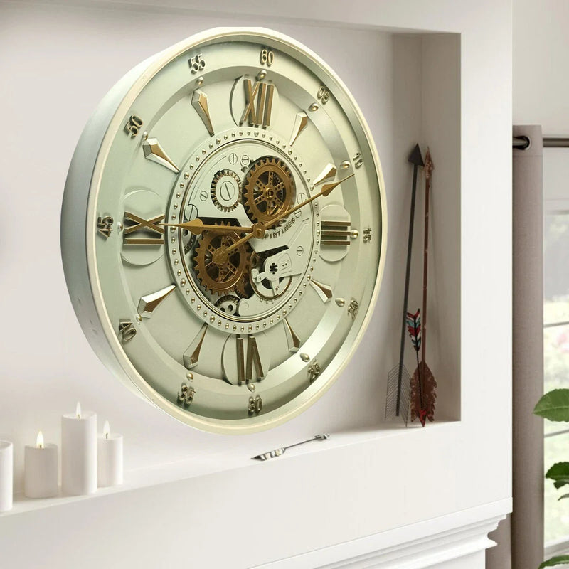 Gears Clock Ireland Line Wall Clock Round