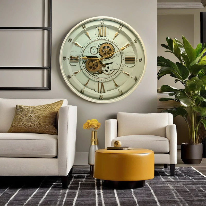 Gears Clock Ireland Line Wall Clock Round