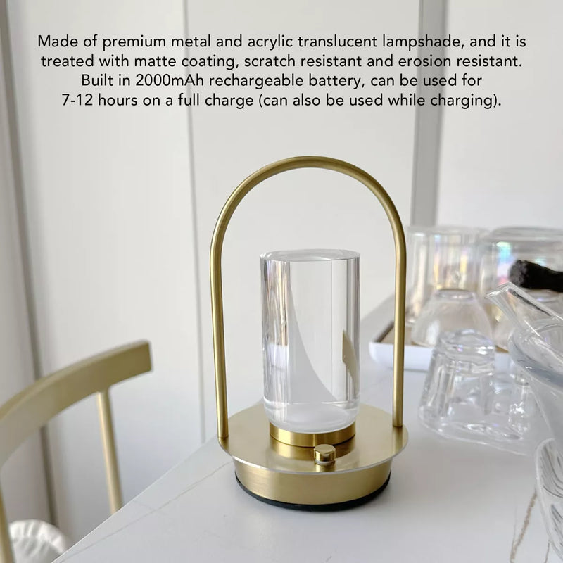 Touch Sensor Table Lamp Metal LED Rechargeable 3 Colors Stepless