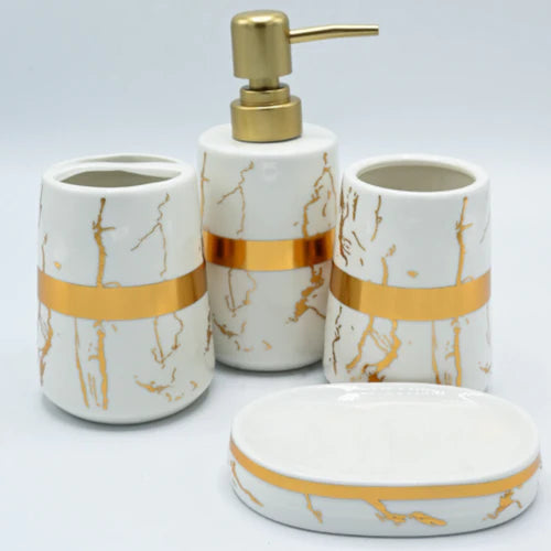 Marble Designed Bathroom Accessories Set