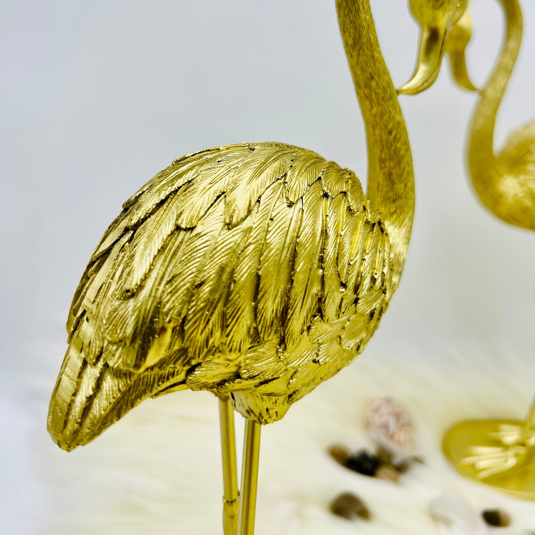 Golden Flamingo Statue