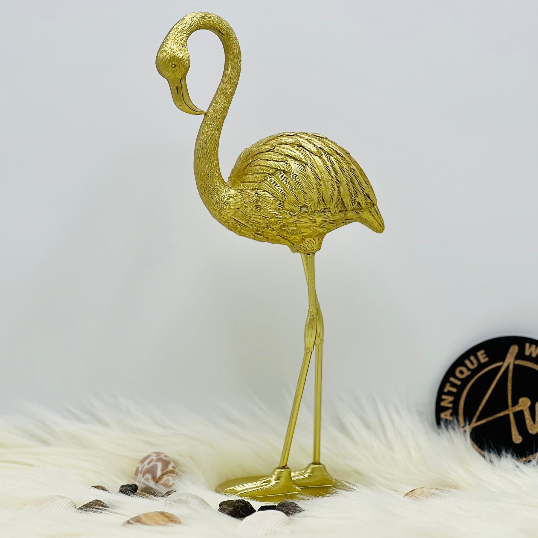 Golden Flamingo Statue