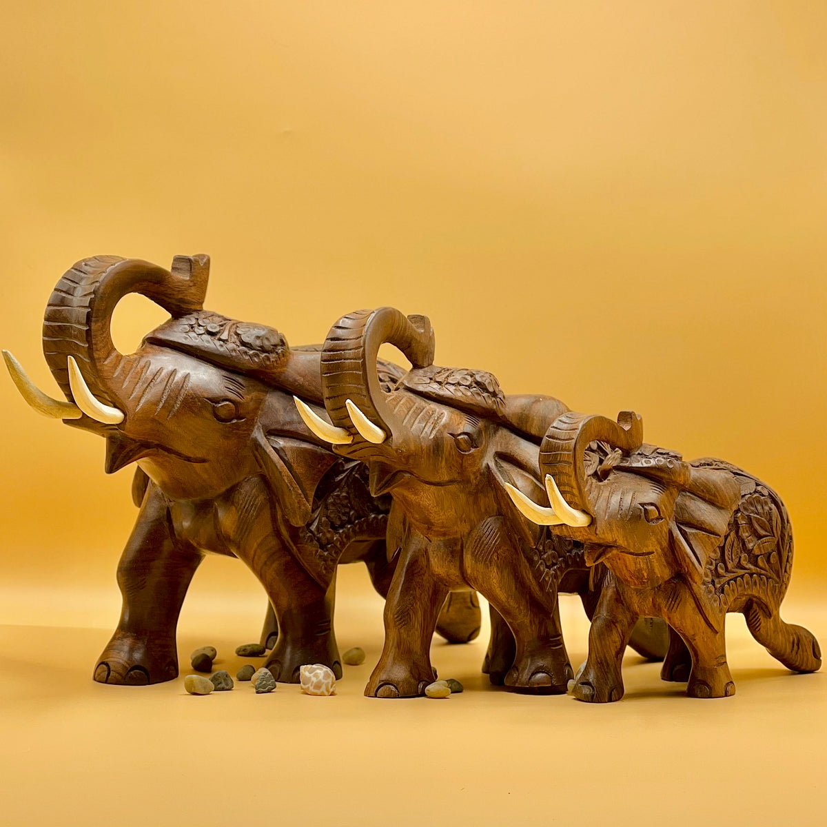 Jointless Shesham Handcrafted Elephant Sculpture