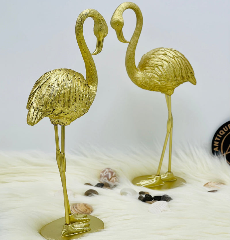 Golden Flamingo Statue