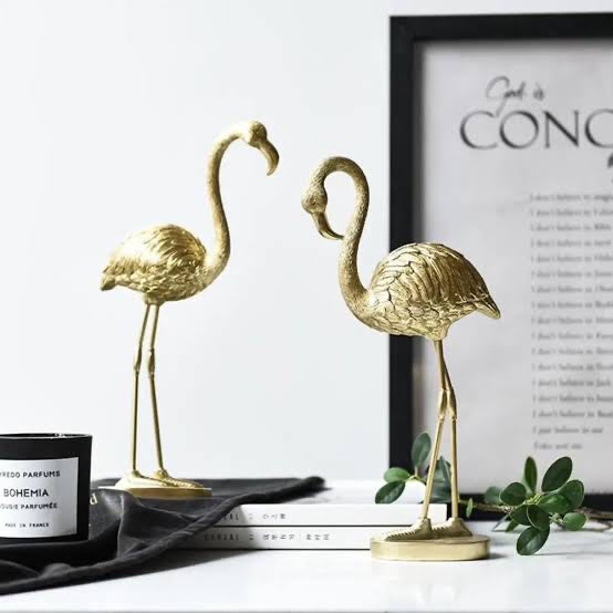 Golden Flamingo Statue