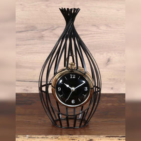 Black Bird Cage Gold Hanging Table Clock - Vitange Kitchen Clock