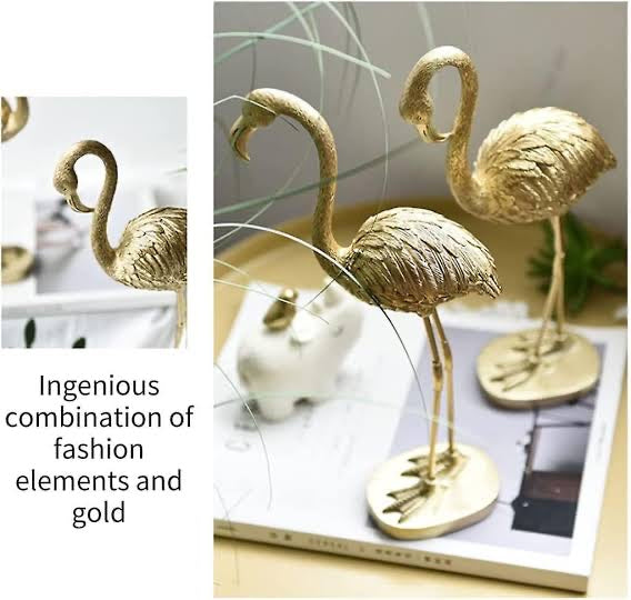 Golden Flamingo Statue