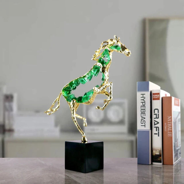 Amethyst Horse Marble Base Decor