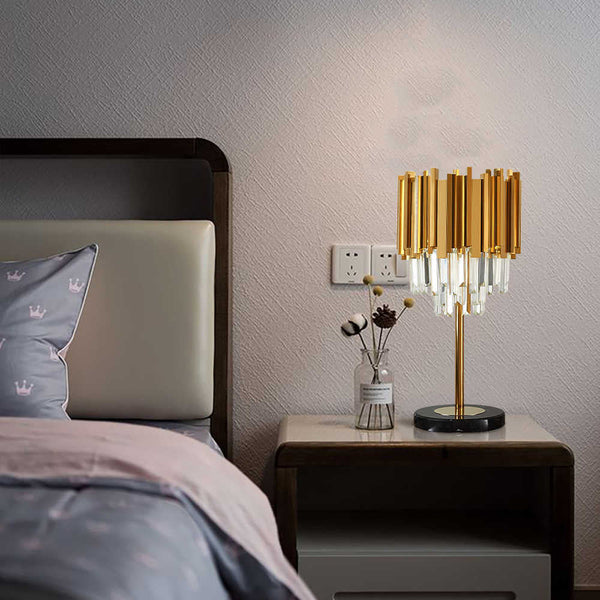 GOLDEN BARS CRYSTAL BARS TABLE LAMP