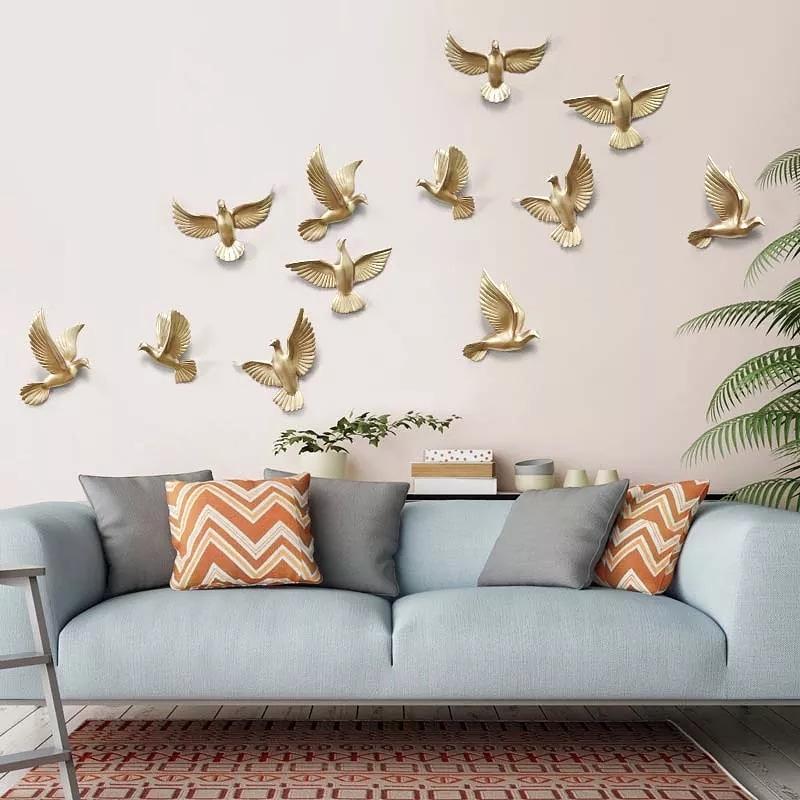 Birds 3D Wall Hanging 6 Piece Sculpture