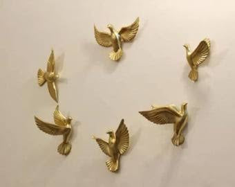 Birds 3D Wall Hanging 6 Piece Sculpture