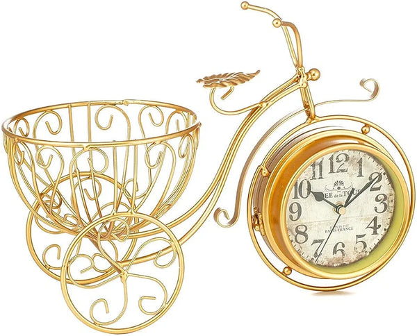 Golden Tricycle Seat Clock