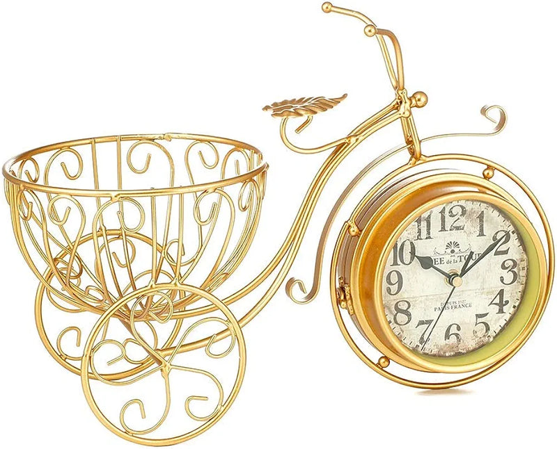 Golden Tricycle Seat Clock