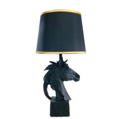 MATT BLACK STALLION HORSE LAMP