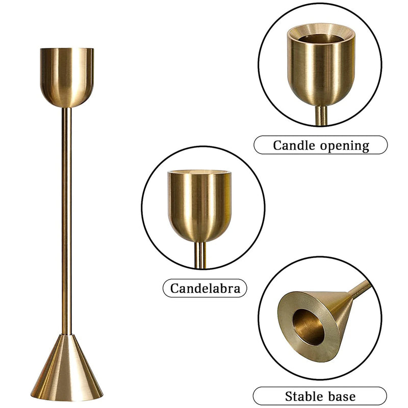 European Gold Candle holder(Set Of 3)